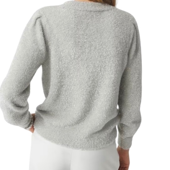 WHBM Metallic Tinsel Trim Sweater NWT - Picture 2 of 10